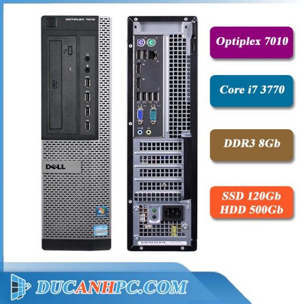 Dell PC Optiplex 7010 I7 3770 Ram 8Gb SSD 120Gb HDD 500Gb