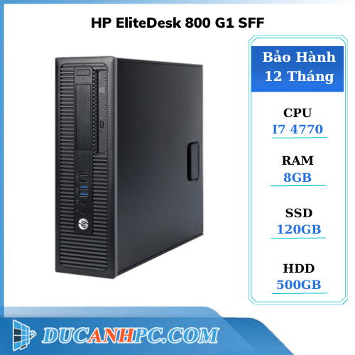 Cây Máy Tính HP EliteDesk 800 G1 SFF (i7 4770/ RAM 8GB / SSD 120GB / HDD 500GB)