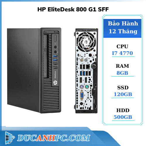 Cây Máy Tính HP EliteDesk 800 G1 SFF (i7 4770/ RAM 8GB / SSD 120GB / HDD 500GB)